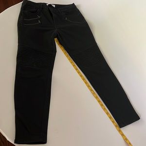 Zara Moto Style Black Stretch Denim Pants Sz. 12